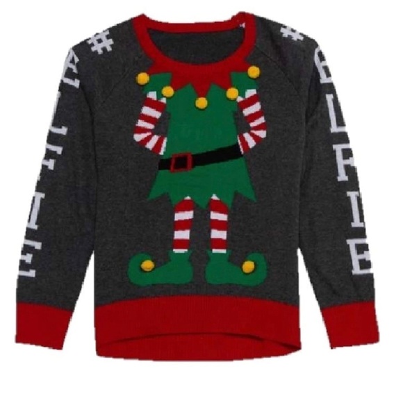 Well Worn Holiday Elfie Sweater Charcoal Grey Sz 2T - Picture 1 of 10
